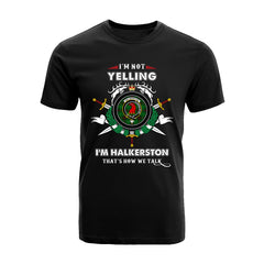 Haliburton Tartan Crest T-shirt - I'm not yelling style