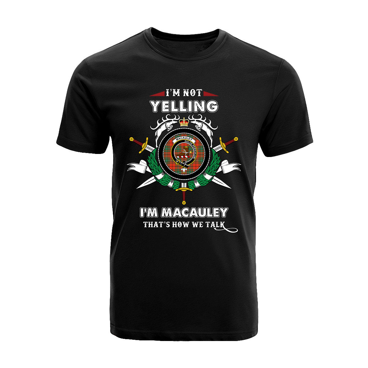 MacAuley Tartan Crest T-shirt - I'm not yelling style