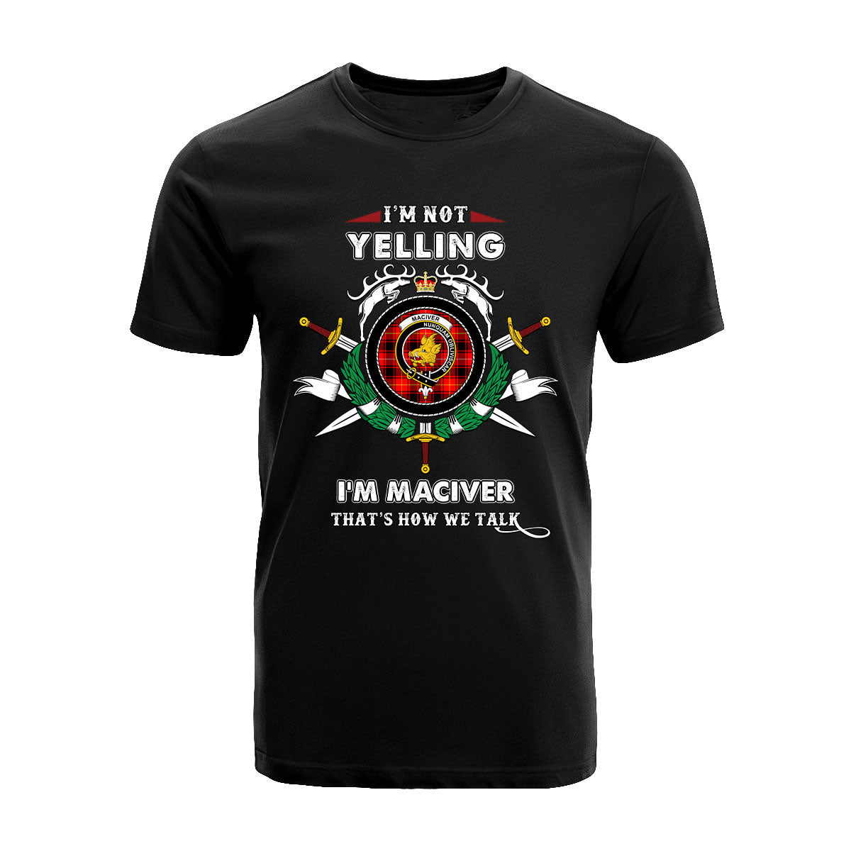 MacIver Tartan Crest T-shirt - I'm not yelling style