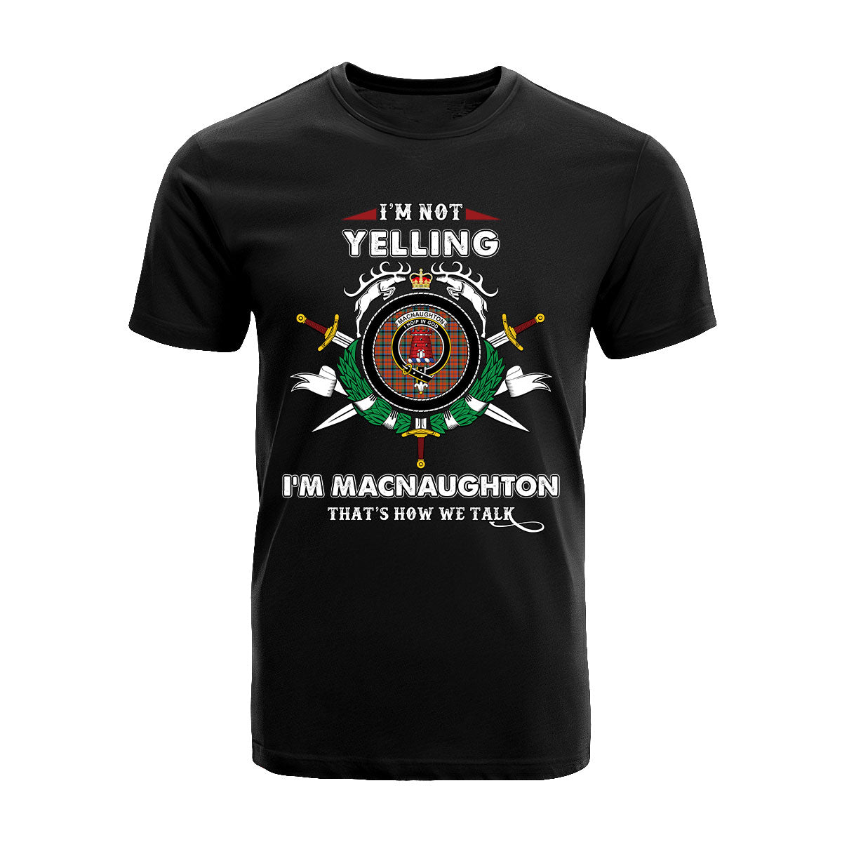 MacNaughton Tartan Crest T-shirt - I'm not yelling style