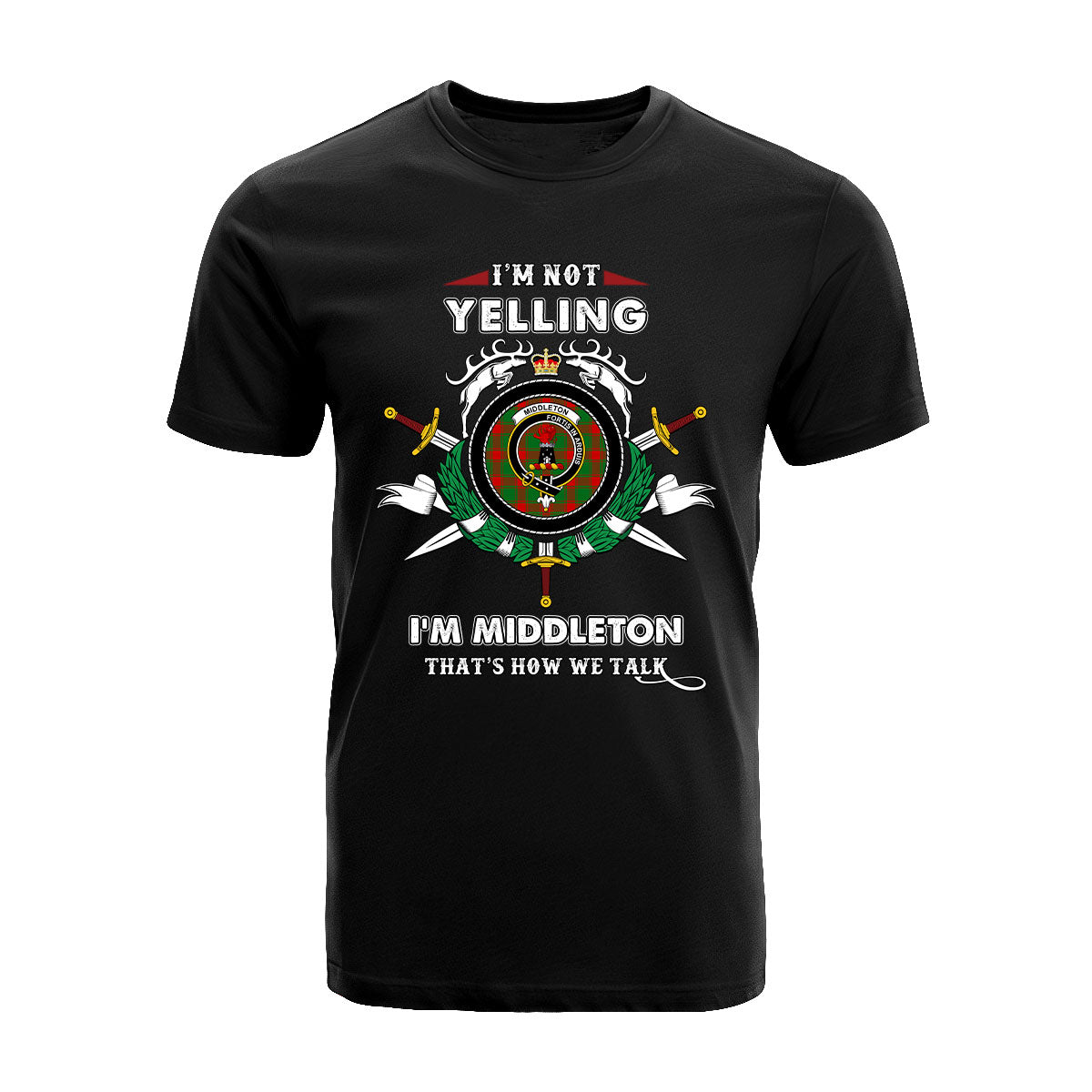 Middleton Tartan Crest T-shirt - I'm not yelling style