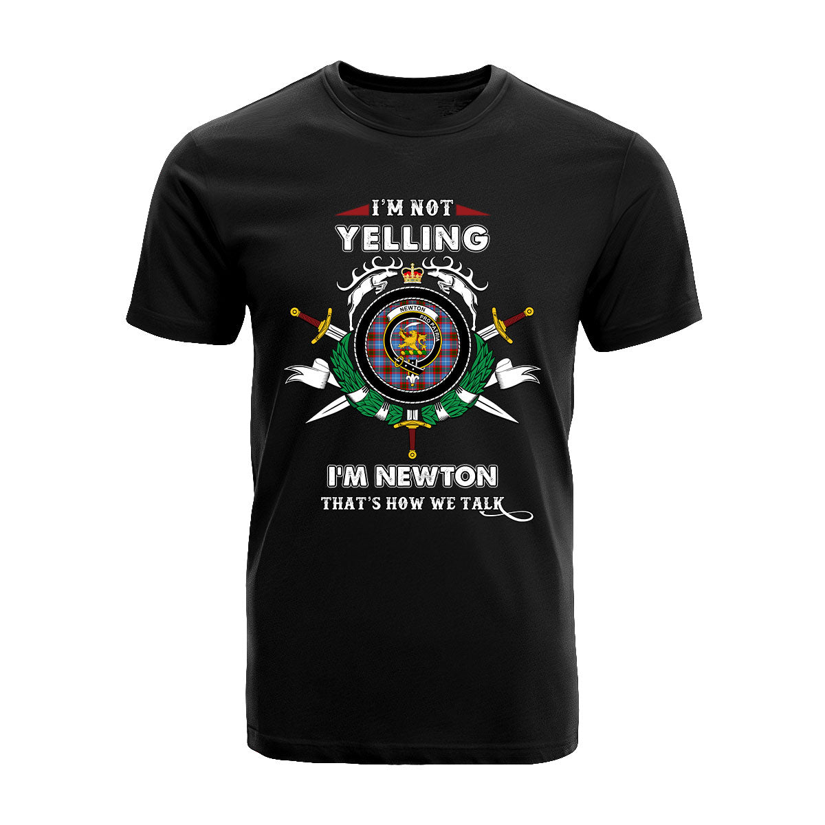 Newton Tartan Crest T-shirt - I'm not yelling style