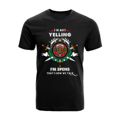 Spens (or Spence) Tartan Crest T-shirt - I'm not yelling style