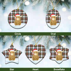 Dennistoun Tartan Christmas Ceramic Ornament - Highland Cows Style