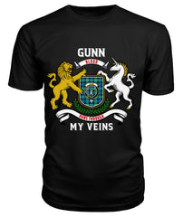 Gunn Ancient Tartan Crest 2D T-shirt - Blood Runs Through My Veins Style