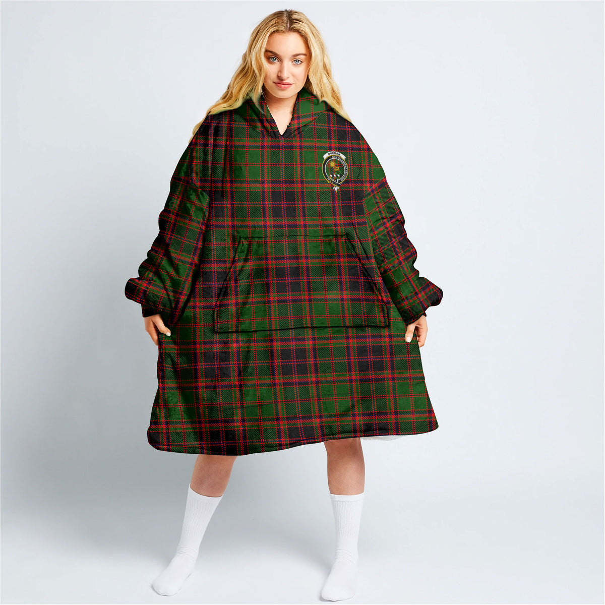 Bruce Modern Tartan Hoodie Blanket