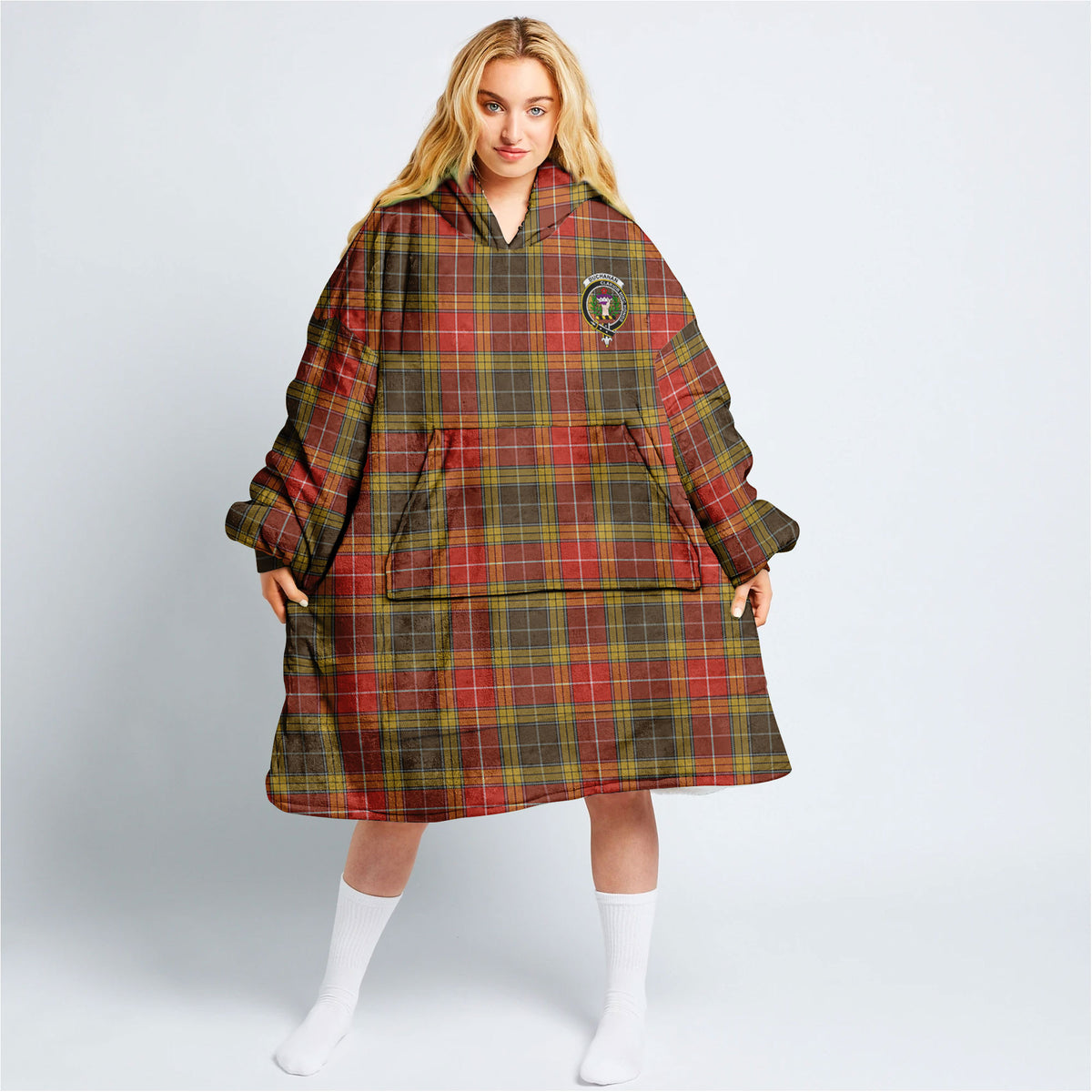 Buchanan Old Set Weathered Tartan Hoodie Blanket