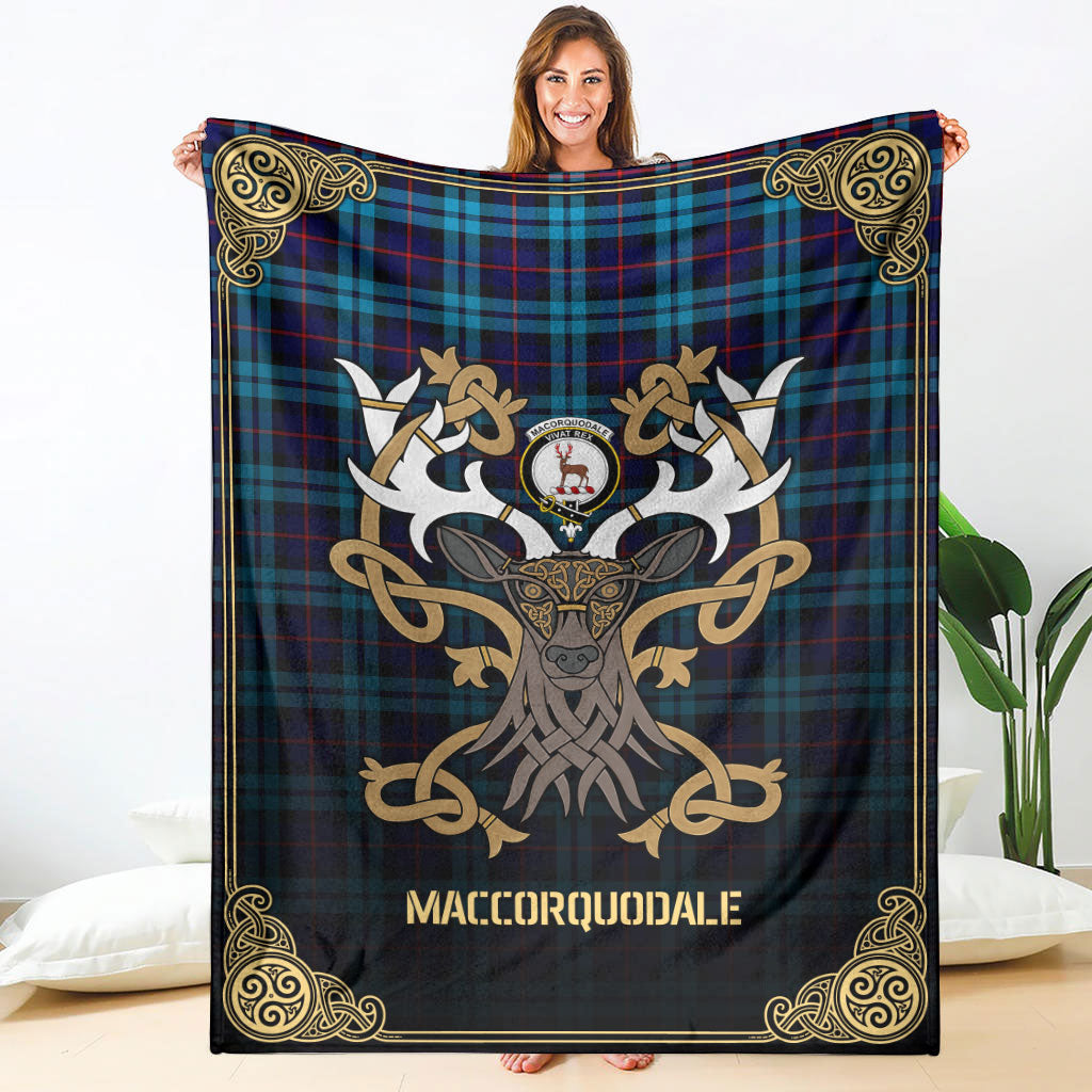MacCorquodale Tartan Crest Premium Blanket - Celtic Stag style