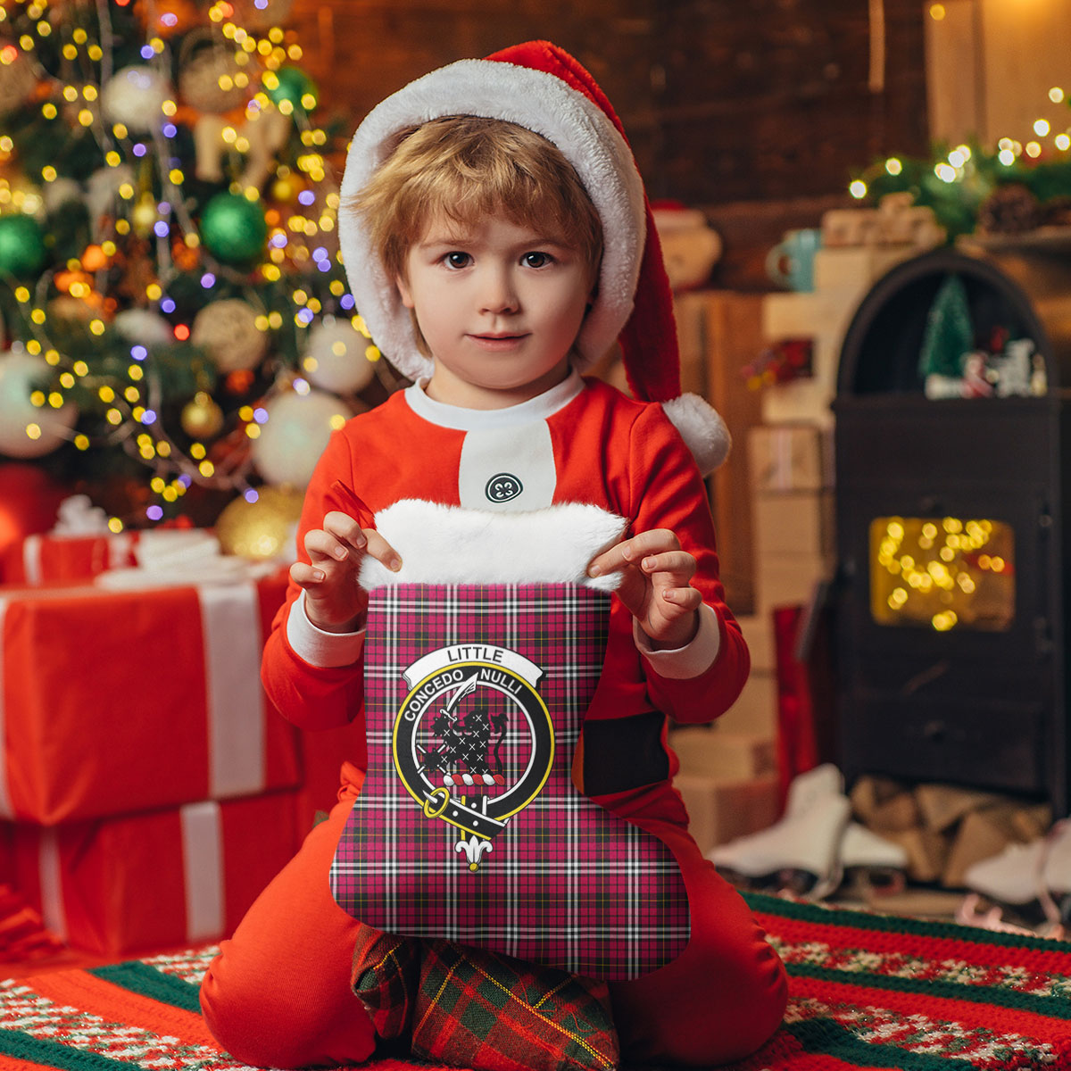 Little Tartan Crest Christmas Stocking