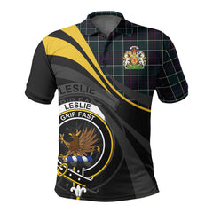 Leslie Hunting Modern Tartan Polo Shirt - Royal Coat Of Arms Style
