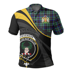 Stevenson Tartan Polo Shirt - Royal Coat Of Arms Style - Adult/Kid