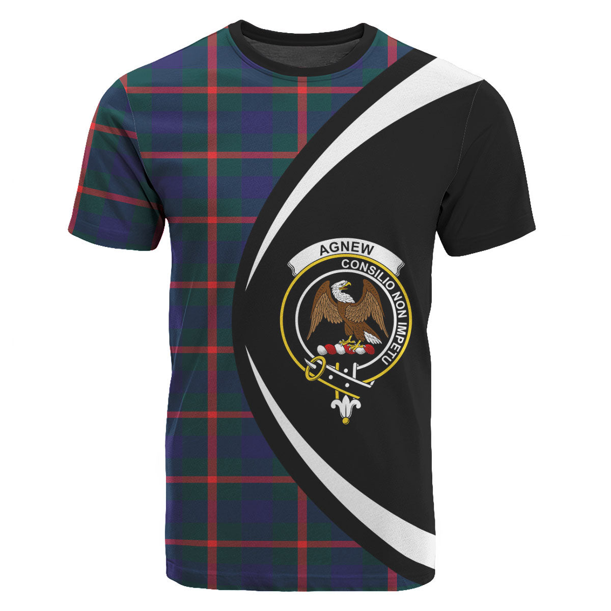Agnew Modern Tartan Crest T-shirt - Circle Style