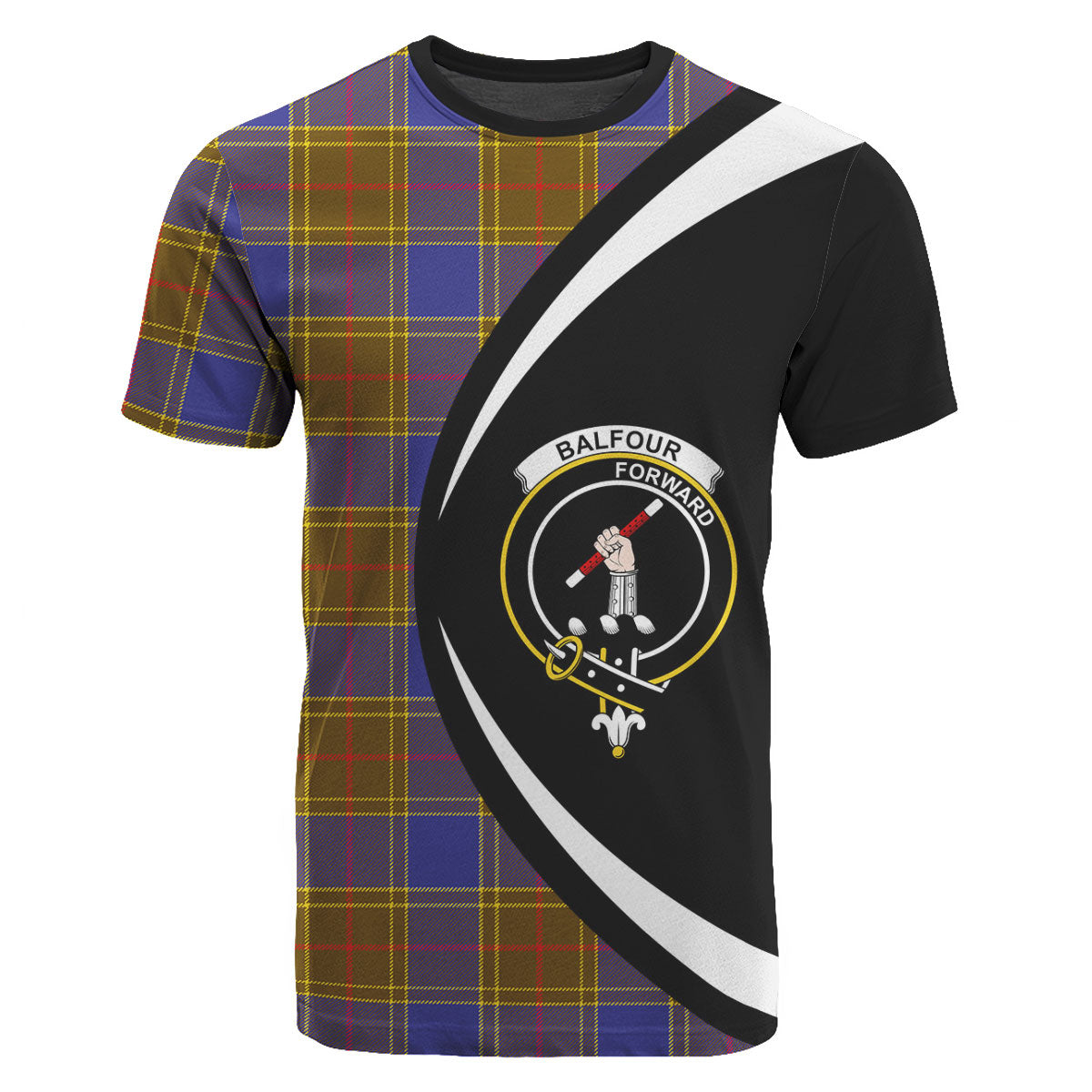 Balfour Modern Tartan Crest T-shirt - Circle Style