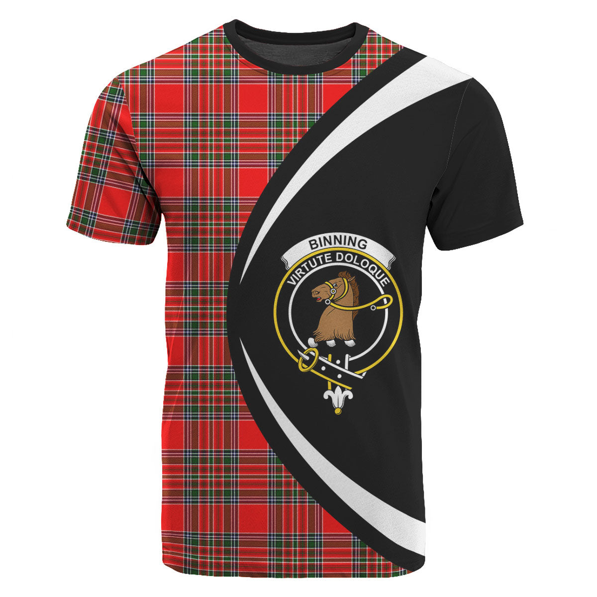 Binning (of Wallifoord) Tartan Crest T-shirt - Circle Style
