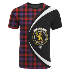 Brown Modern Tartan Crest T-shirt - Circle Style