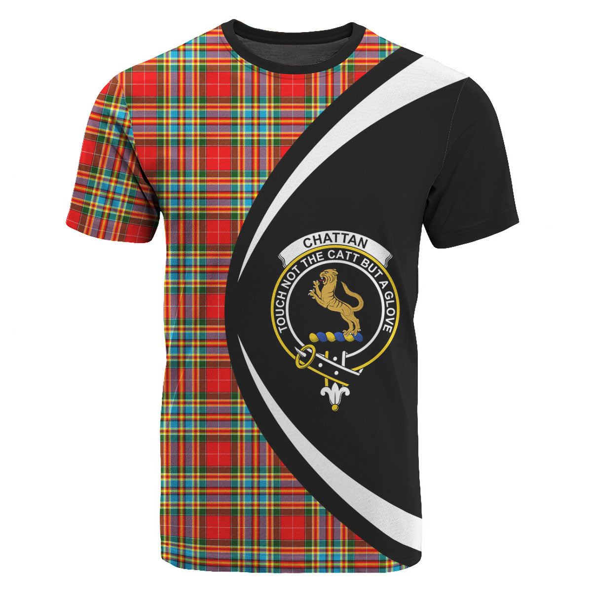 Chattan Tartan Crest T-shirt - Circle Style