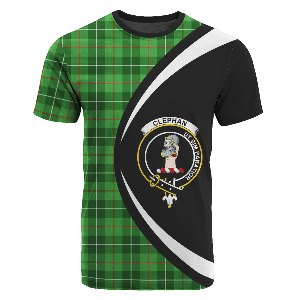 Clephan (or Clephane) Tartan Crest T-shirt - Circle Style