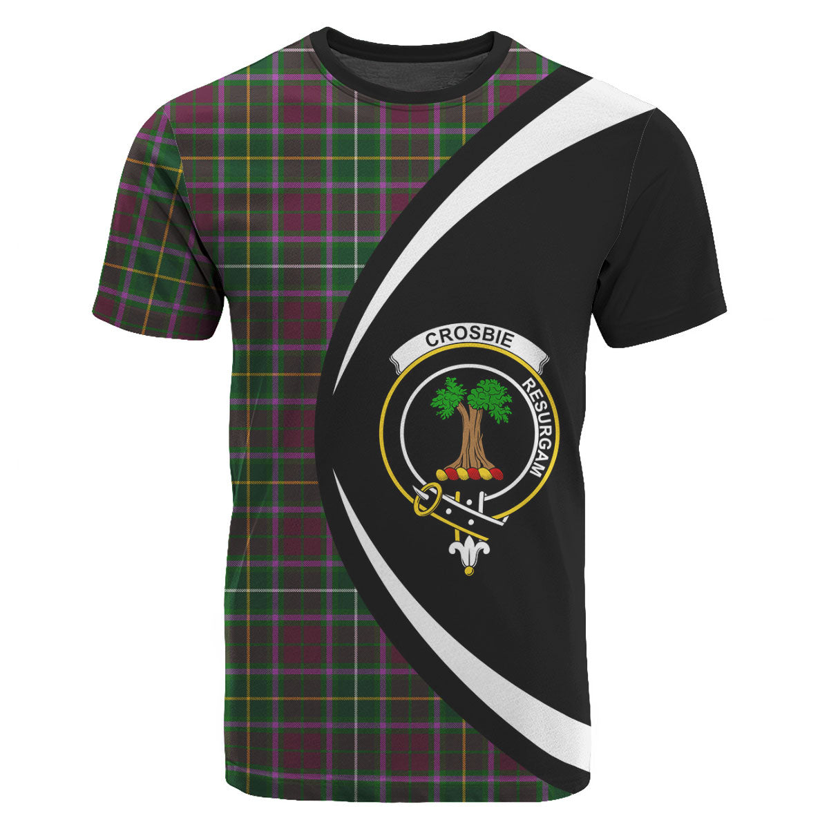 Crosbie (or Crosby) Tartan Crest T-shirt - Circle Style