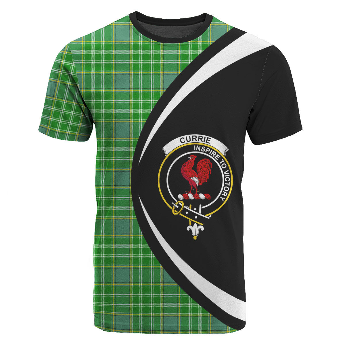 Currie or Curry Tartan Crest T-shirt - Circle Style