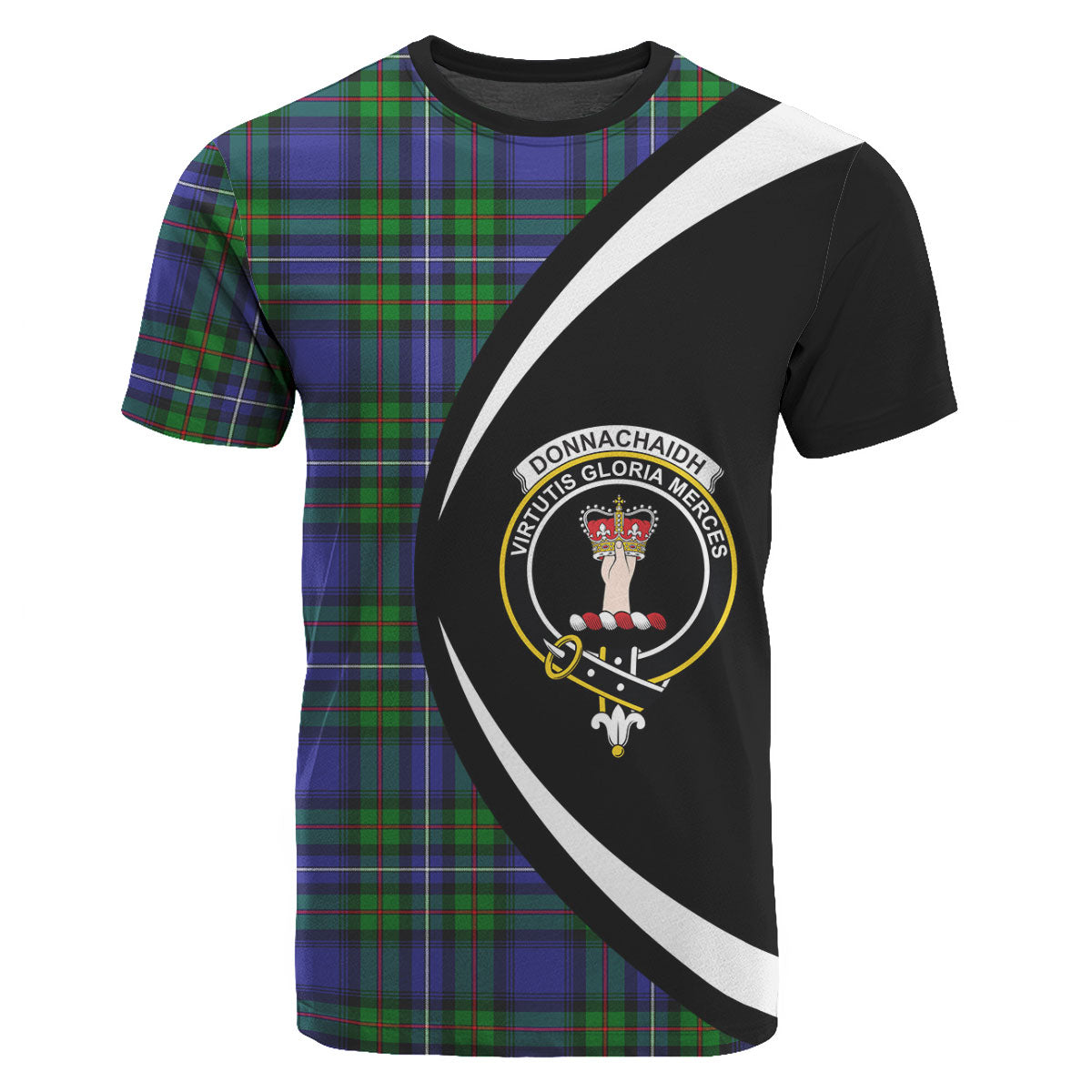 Donnachaidh Tartan Crest T-shirt - Circle Style