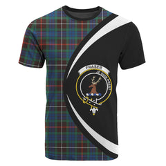 Fraser (of Lovat) Hunting Ancient Tartan Crest T-shirt - Circle Style