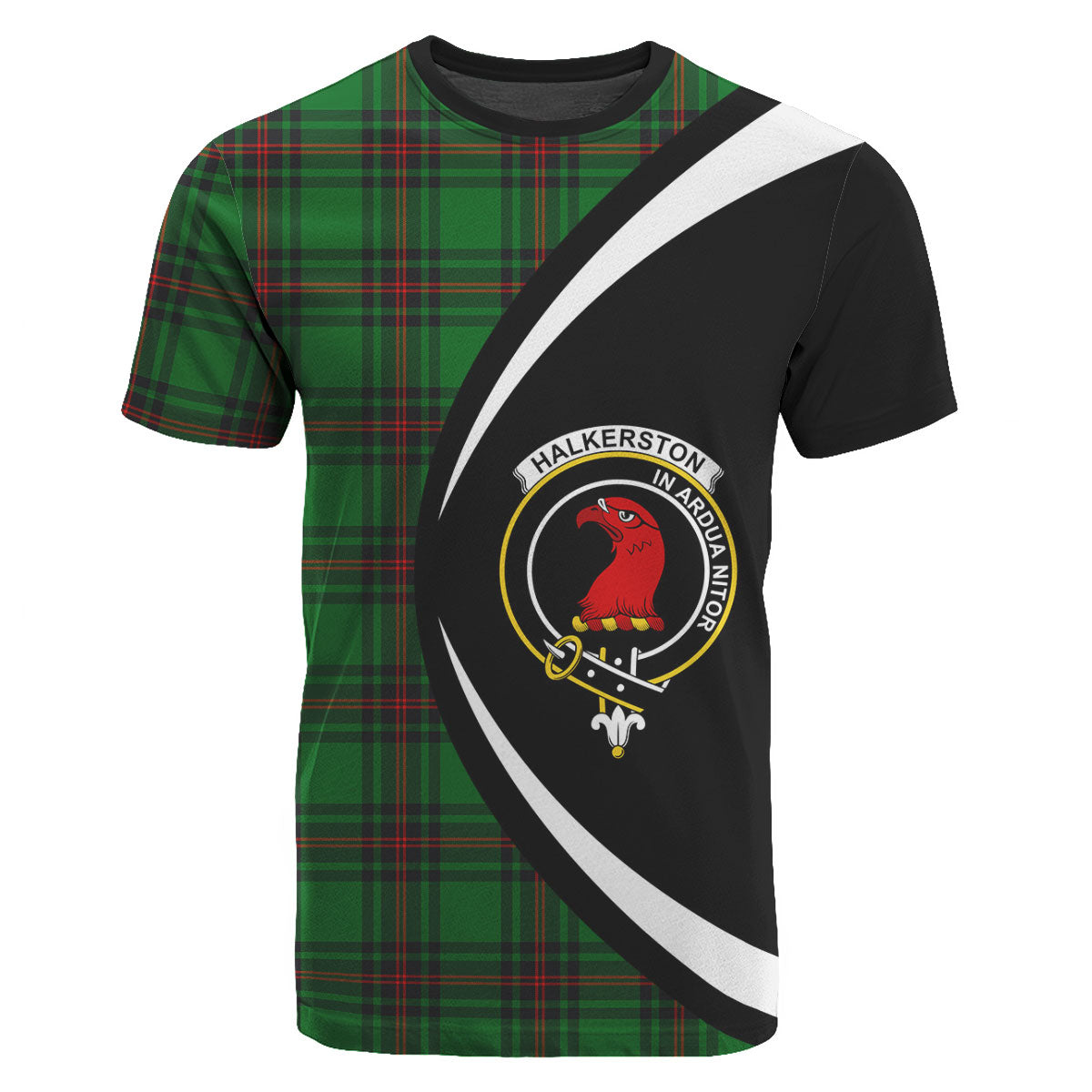 Halkerston Tartan Crest T-shirt - Circle Style