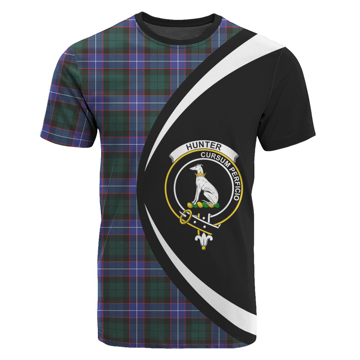 Hunter Modern Tartan Crest T-shirt - Circle Style