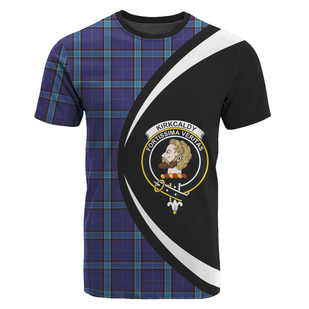 Kirkcaldy Tartan Crest T-shirt - Circle Style