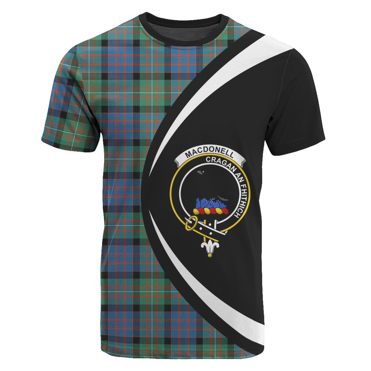 MacDonnell of Glengarry Ancient Tartan Crest T-shirt - Circle Style