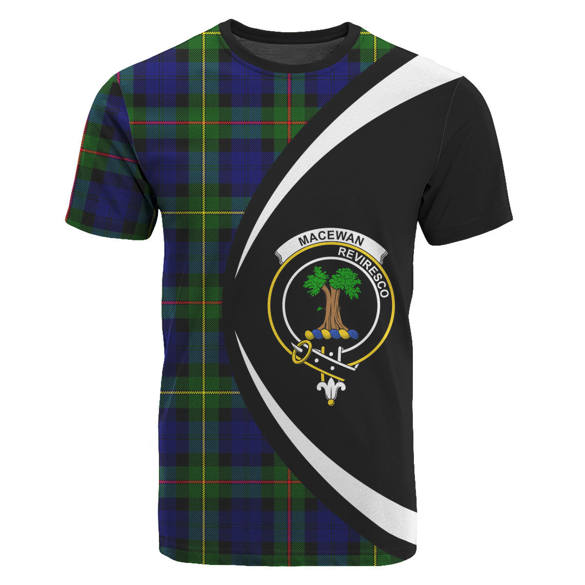 MacEwan Modern Tartan Crest T-shirt - Circle Style