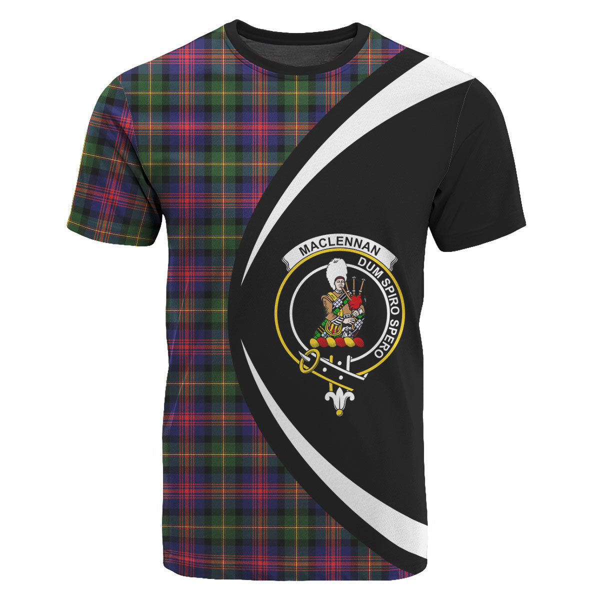 MacLennan Modern Tartan Crest T-shirt - Circle Style