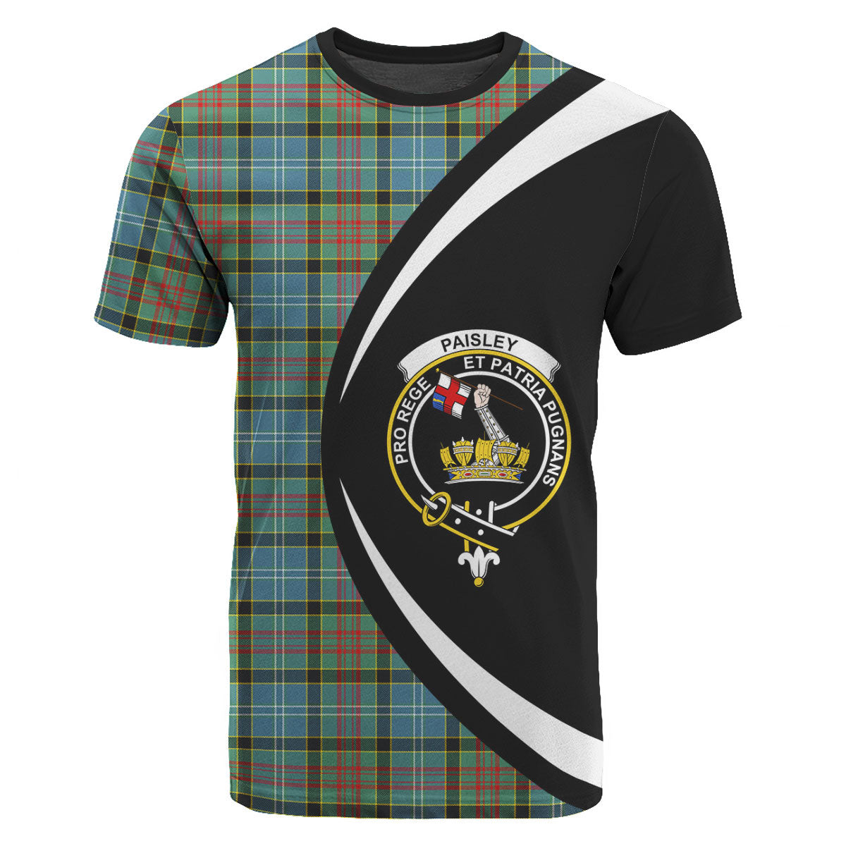 Paisley District Tartan Crest T-shirt - Circle Style