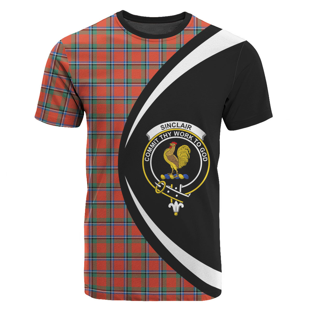 Sinclair Ancient Tartan Crest T-shirt - Circle Style