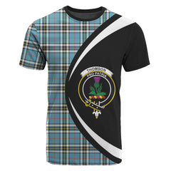 Thomson Blue Tartan Crest T-shirt - Circle Style