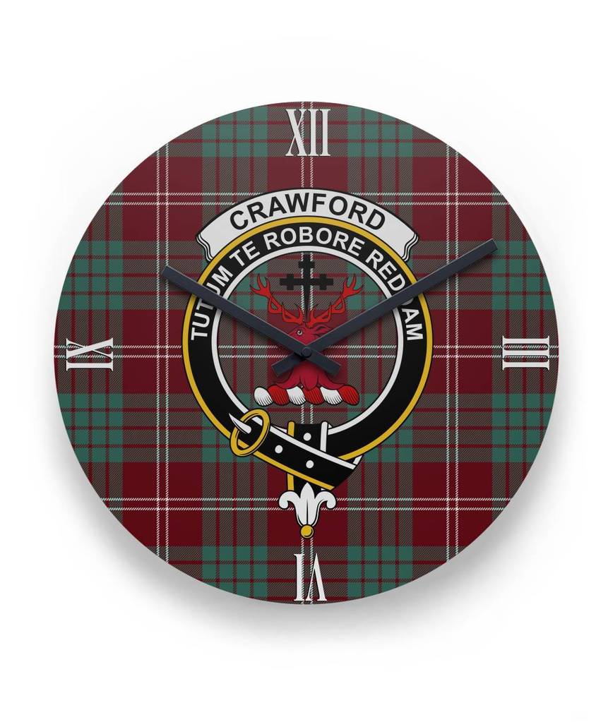 Crawford Modern Tartan Crest Clock
