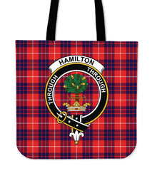 Hamilton Family Modern Tartan Crest Tote Bag