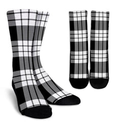 MacFarlane Black & White Tartan Crew Socks