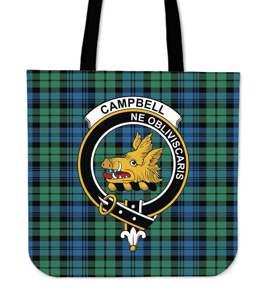 Campbell Ancient Family Tartan Crest Tote Bag
