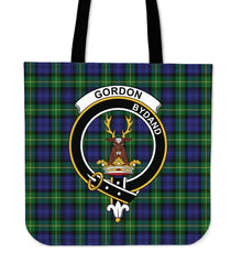Gordon Modern Tartan Crest Tote Bag