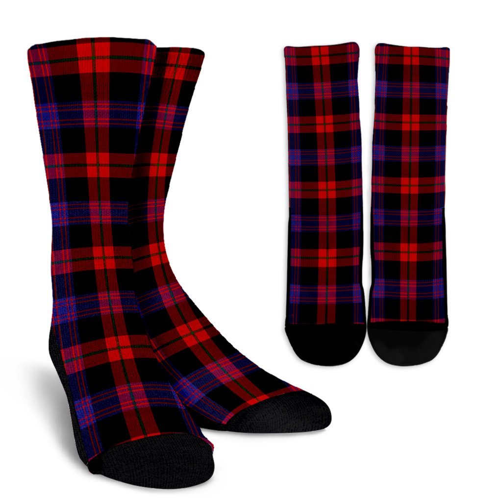 Brown Modern Tartan Crew Socks