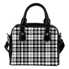 Scott Black & White Modern Tartan Shoulder Handbags