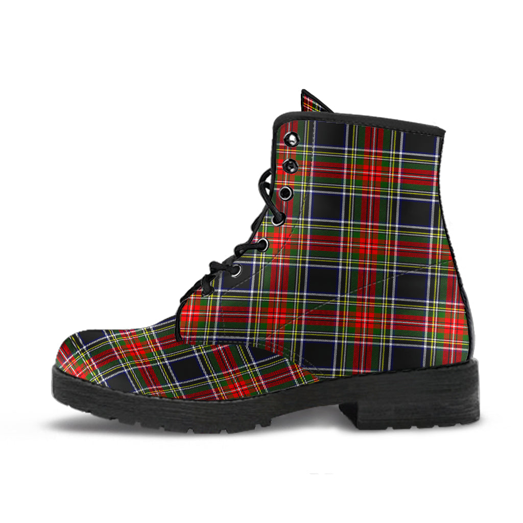 Stewart Black Tartan Leather Boots - SP