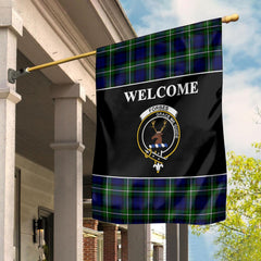 Forbes Tartan Crest Black Garden Flag