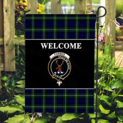 Forbes Tartan Crest Black Garden Flag