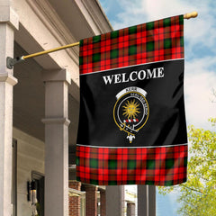 Kerr Tartan Crest Black Garden Flag