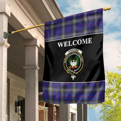 Kinnaird Tartan Crest Black Garden Flag