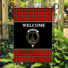 Langlands Tartan Crest Black Garden Flag