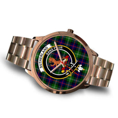 Sutherland Tartan Crest Rose Gold Watch