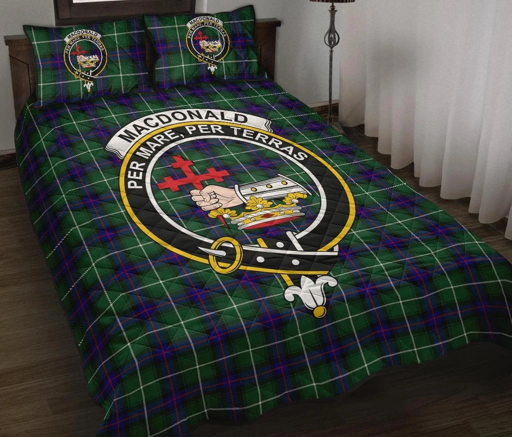 Macdonald of the Isles Hunting Modern Tartan Crest Quilt Bed Set