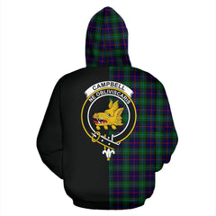 Campbell of Cawdor Modern Tartan Crest Zipper Hoodie - Half Of Me Style